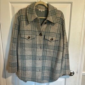 Madewell Gray and Blue Utility Jacket Relaxed Fit